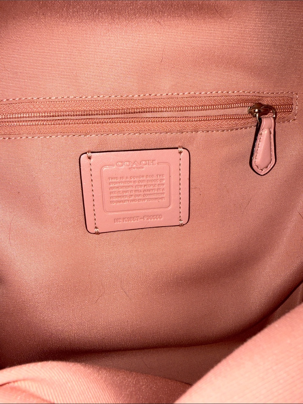 Coach Pebbled Leather Backpack in Dusty Rose - Picture 2 of 4